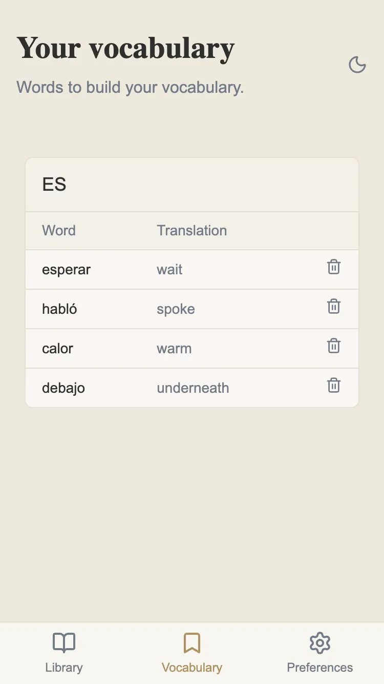 SplitRead vocabulary